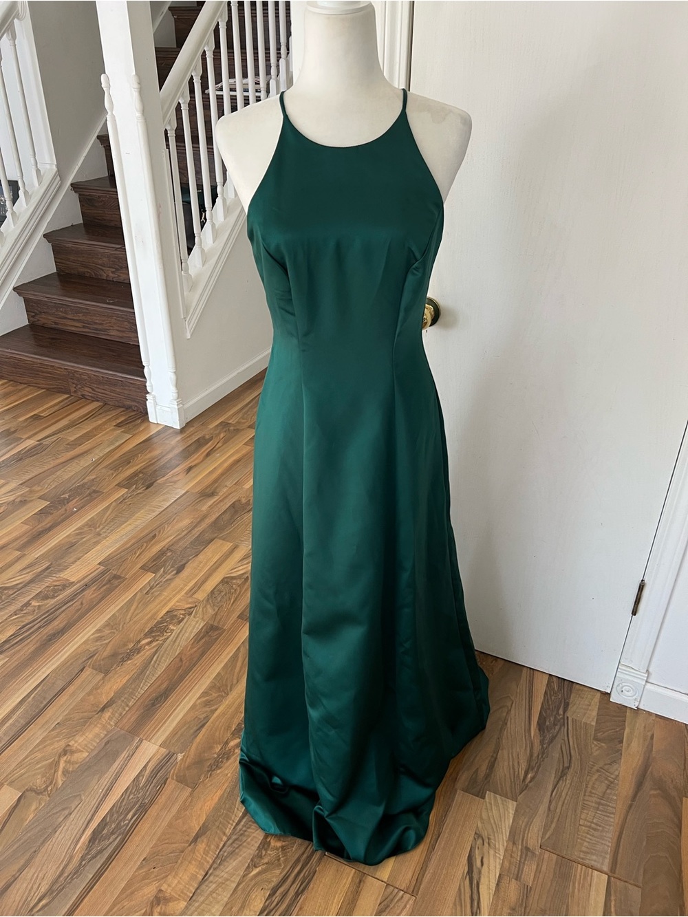 Vintage Hunter / Emerald Green Sleeveless Formal Dress, Y2K, 7/8
